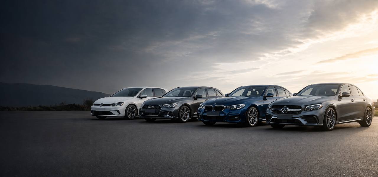 Gepflegte moderne Gebrauchtwagen als Headerbild für Auto Trümper