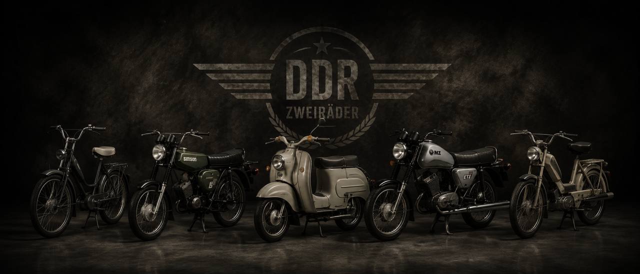 DDR Mopeds und Motorräder wie Simson Schwalbe und MZ